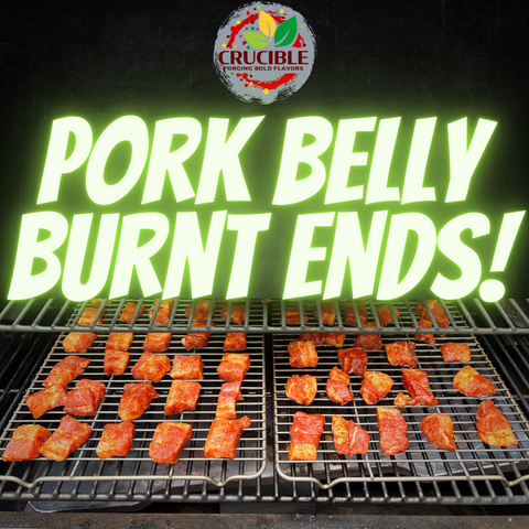 Pork Belly Burnt Ends Using Crucible BBQ Rubs